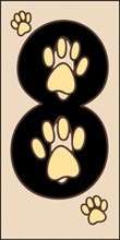 House Numbers 3 x 6 CERAMIC TILE Paw Print Puppy  