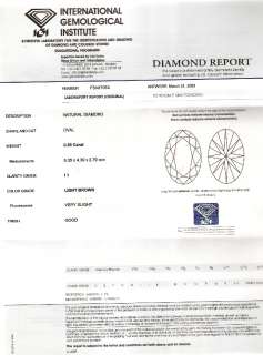 59ct oval light brown diamond with IGI certificate.