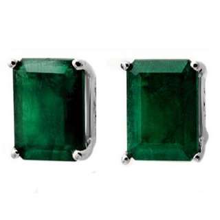 ACA Certified 2.60 ct Emerald Stud Earrings 14K Gold  
