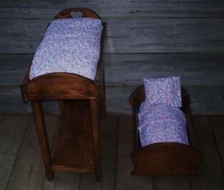   /PIONEER PRIMITIVE STYLE DOLL CRADLE CHANGING TABLE & BEDDING SET