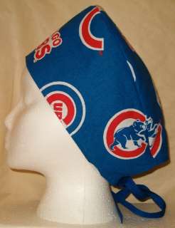   SCRUB HAT CAP MADE W CHICAGO CUBS MLB BASEBALL BLUE FABRIC NURSE SKULL