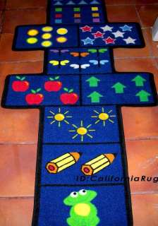 Rug Hopscotch With Counter Play Mat Kids Educational & Fun With Non 