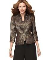 Richards Plus Size Jacket and Shell, Brocade with Single Closure