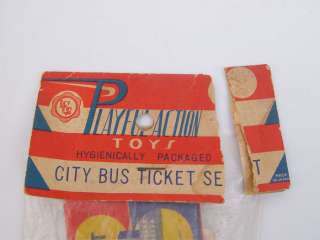 Vintage Antique Toy City Bus Ticket Set Playful Action  
