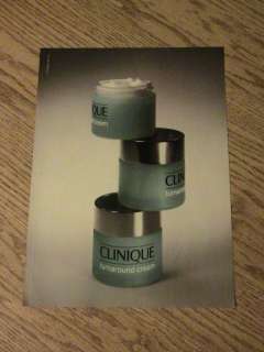 1994 CLINIQUE TURNAROUND CREAM ADVERTISEMENT MAKEUP FACE TREATMENT AD 
