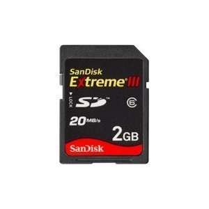  SanDisk 2GB Extreme III SD Memory Card (SDSDX3 002G, Bulk 