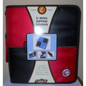  Case it Zipper Binder (D 250)   Red