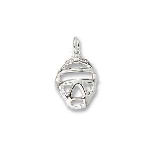  Catchers Mask Charm in White Gold Jewelry