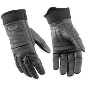 River Road Chisel Matte Black Leather Motorcycle Gloves (Mens & Womens 
