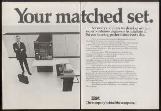 1970 IBM 370 computer system photo print ad  