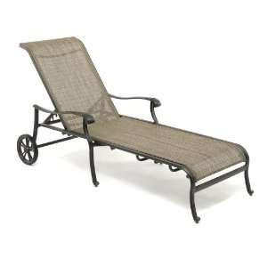   Goddard Aluminum Sling Chaise Lounge with Wheels Patio, Lawn & Garden