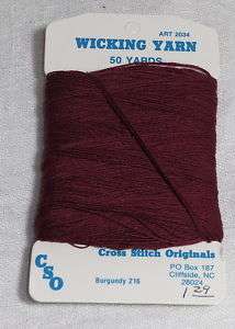 Cross Stitch Originals Wicking Yarn Thread Burgundy  