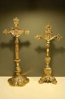 Nice Ornate Brass Church Altar Crosses +  