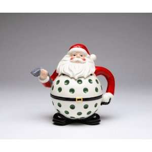  Santa plays Golf Christmas Teapot