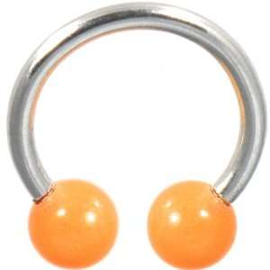  Orange Glow N Dark Horseshoe Circular Barbell Jewelry