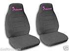 CUTE CAR SEAT COVERS IN CHARCOAL W/PINK *PRINCESS*