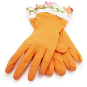  Gloveables Cleaning Gloves, Orange with Rose Cuff Kitchen 