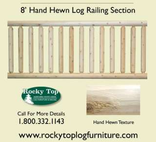 Hand Hewn 8 Section,Cedar Log Rustic Deck Railing  
