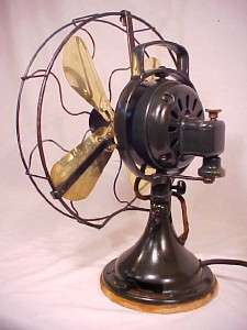   Electric AOU 75423 Brass Bell Blade 12 Oscillating Desk Fan  