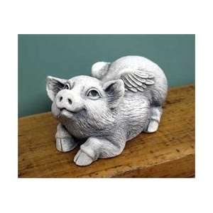   Angel Pig With Wings   Concrete Sculpture   Designer White Finish