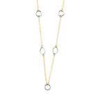14k Two Tone Gold Circle & Diamond Shapes Necklace 18in