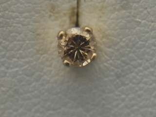14k Yellow Gold Single Diamond Stud Earring .10 carat  
