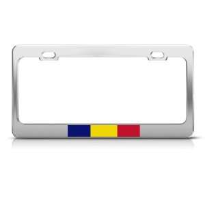  Chad Flag Chrome Country Metal license plate frame Tag 