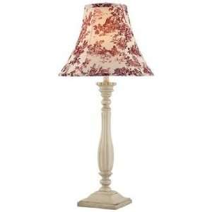 Red Toile Shade Fluted French Table Lamp