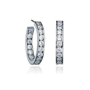    Crislu Channel Set Hoop Earrings (3.6 cttw) CRISLU Jewelry