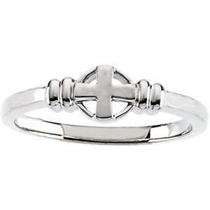  R7028 Sterling Size 7 Cross Ring Jewelry