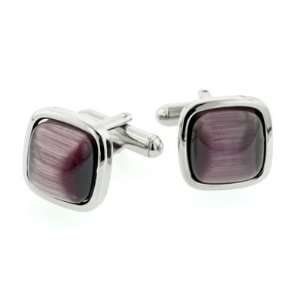   shape cufflinks with purple cats eye with presentation box Jewelry