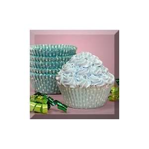   Turquoise Polka Stars Cupcake Baking Cup