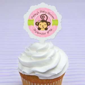   Cupcake Picks & 24 Personalized Stickers   Baby Shower Cupcake Toppers