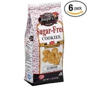 Jo Sef Cookie, Sugar Free Almond, 11 Ounce (Pack of 6)  