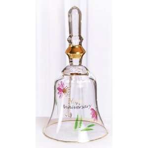   Art Glass Anniversary FG890 Happy Anniversary Glass Bell Everything