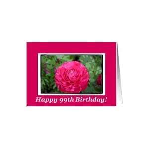  Happy 99th Birthday, Blank Pink flower Card Toys & Games