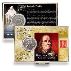 Benjamin Franklin Coin and Stamp Set