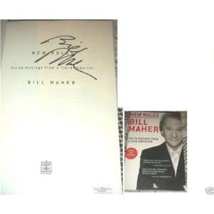  Bill Maher New Rules Oversized SC BOOK SIGNED JSA   Sports 