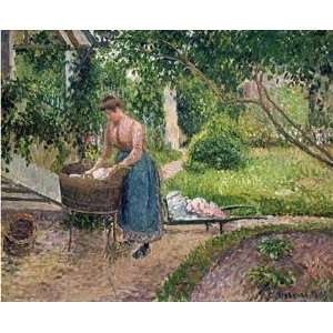  Washerwoman at Eragny by Camille Pissarro 16.00X13.13. Art 