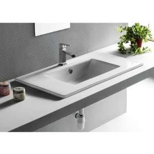 Caracalla CA4530 820 Rectangular White Ceramic Self Rimming bathroom 