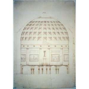   Washington,D.C. Rotunda,section,c1825,Charles Bulfinch