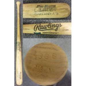 Lance Blankenship Game Used 1991 Oakland As Cracked Bat   Game Used 