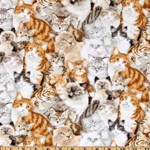  44 Wide Petpourri Cats Tan Fabric By The Yard Arts 