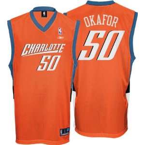 Emeka Okafor Orange Reebok NBA Replica Charlotte Bobcats Jersey