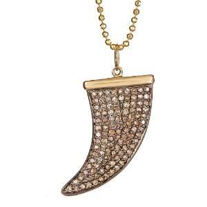  Sydney Evan   Large Yellow Gold and Champagne Diamond Horn 