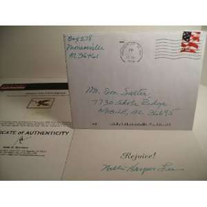 Nelle Harper Lee. Signed Christmas Card With Orig Mailing Envelope 