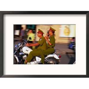 Policemen on Motorbike, Ho Chi Minh City, Vietnam Framed Photographic 
