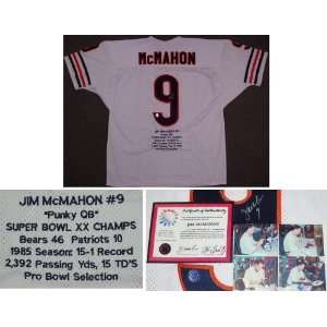  Signed Jim McMahon Jersey   White Custom Throwback 