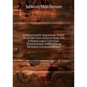   Versehen (German Edition) Johann Mattheson  Books