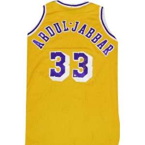 Kareem Abdul Jabbar Los Angeles Lakers Autographed Throwback Gold 